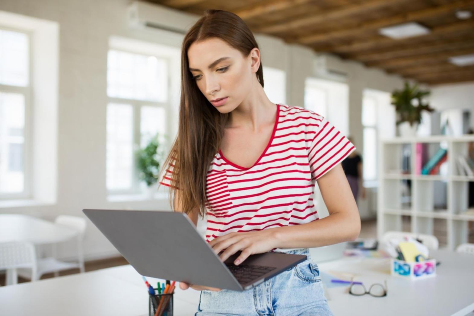 Student working through financial statement analysis exercise